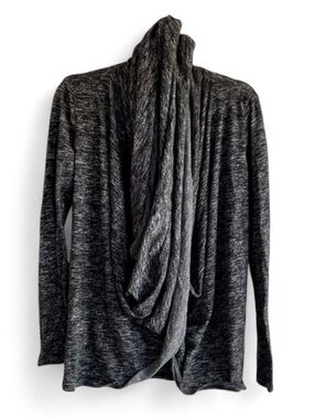 DKNY Charcoal Gray Wrap Front Knit Cardigan Size S